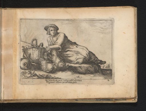 Reclining woman with chickens