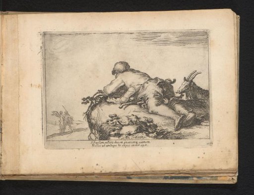A reclining goat-herd and an angel on watch