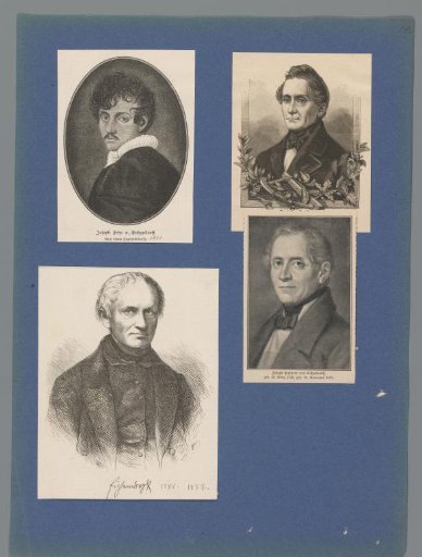 Sheet with four portraits of Joseph von Eichendorff