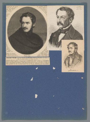 Sheet with three portraits of Nikolaus Lenau