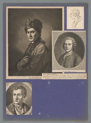 Sheet with four portraits of Jean-Jacques Rousseau