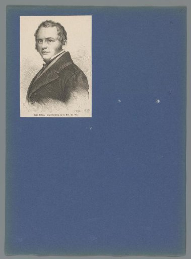 Sheet with one portrait of Gustav Schwab