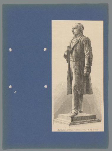 Sheet with one image of the statue of Ludwig Uhland