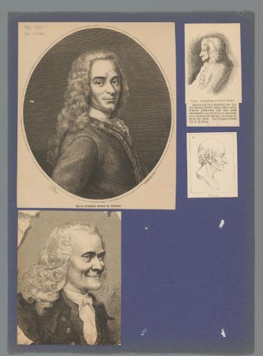 Sheet with four portraits of Voltaire