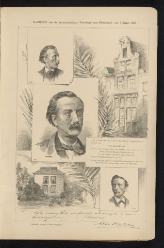 Three Portraits of Multatuli and Views of His Birthplace and Death House
