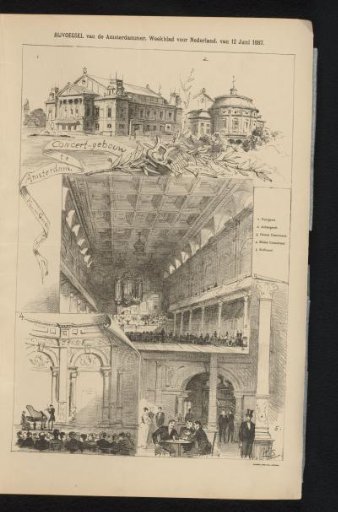 Views of the interior and exterior of the Concertgebouw in Amsterdam