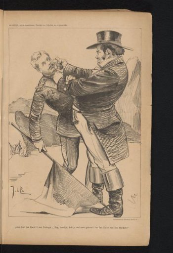 John Bull to Charles I of Portugal: "Say, boy, have you ever heard of the Right of the Strongest?"