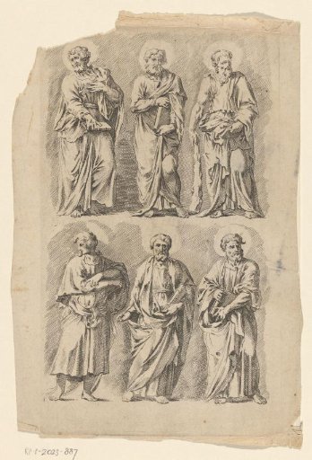 Six standing apostles (?)