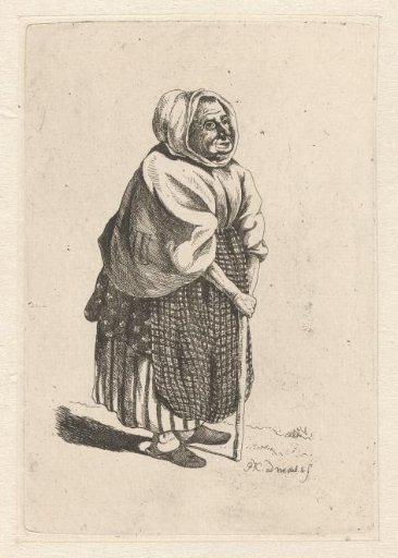 Woman with a walking stick