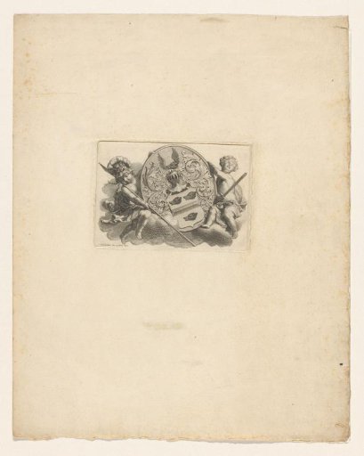 Putti on Either Side of a Family Coat of Arms