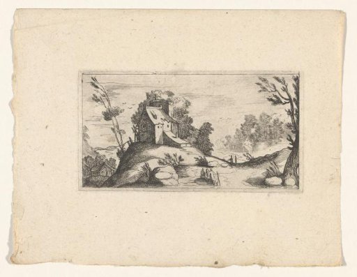 Landscape with a house on a hill