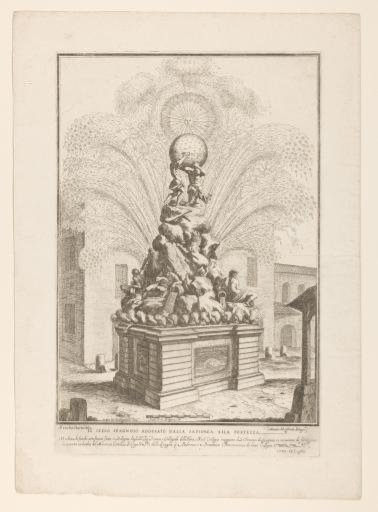 Fireworks in Bologna on 23 July 1702