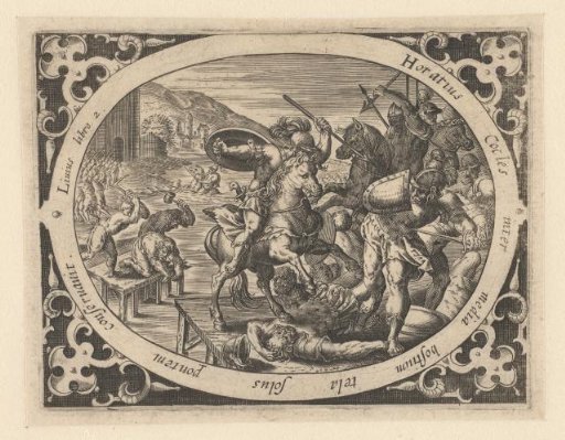 Horatius Cocles holding the Etruscans off the bridge in Rome