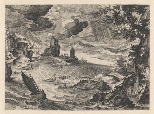 Stormy coastal landscape