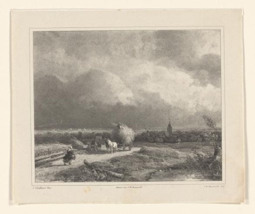 Landscape with a hay wagon