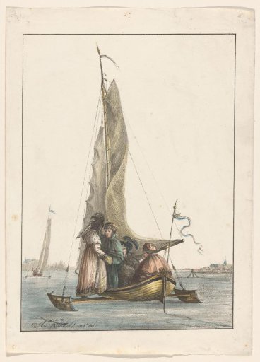 Ice boat with four women