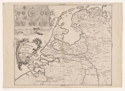 Historical map of the Netherlands in the late Roman period