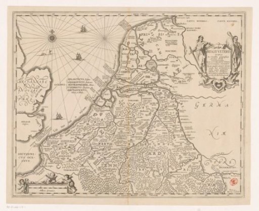 Map of the Netherlands in Roman times