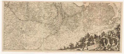 Map of the Republic of the Seven United Netherlands and surrounding areas (lower part)