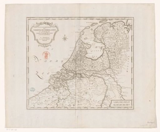 Historical map of the Netherlands in the second half of the sixteenth century