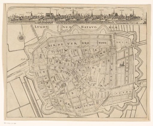 Map of Leiden with city view