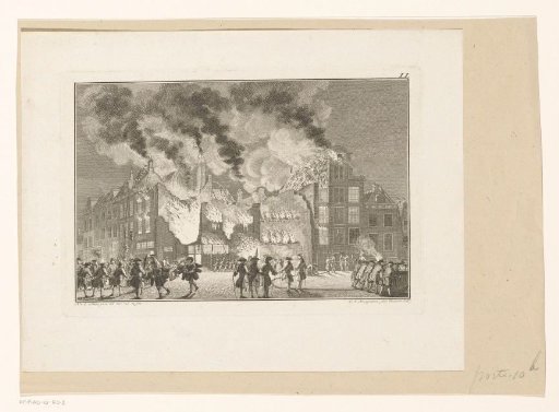 Fire at the Vis Bridge in Leiden, 1766