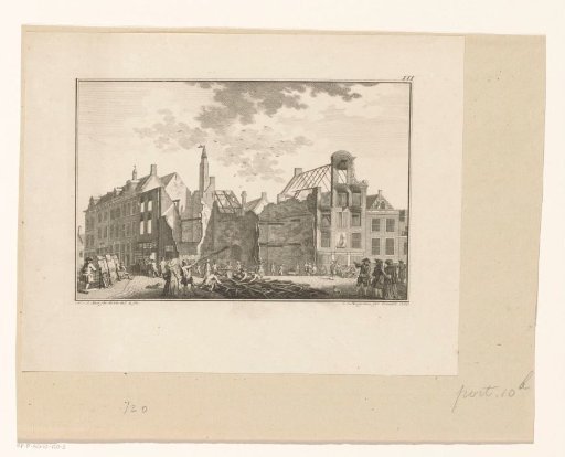 After the fire at the Vis Bridge in Leiden, 1766