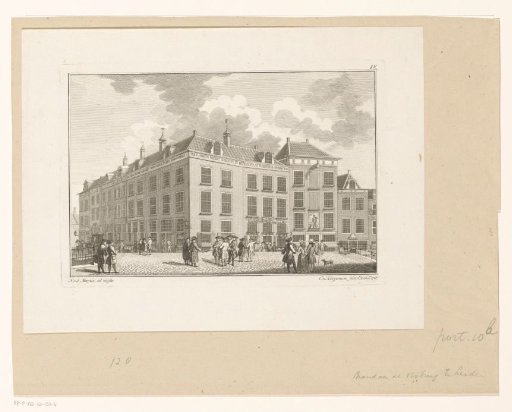Rebuilt houses at the Vis Bridge in Leiden, after the fire of 1766