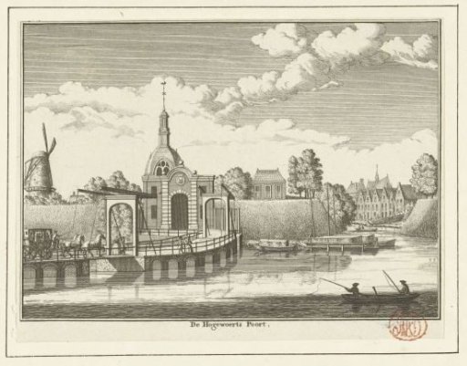 View of the Hoogewoerdsbuitenpoort in Leiden