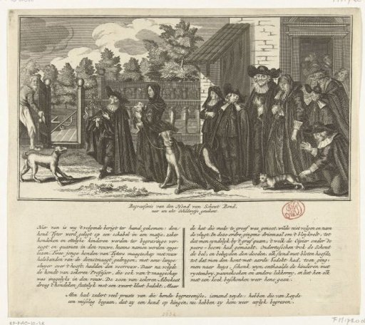 Funeral of the dog of the bailiff Bondt, 1634