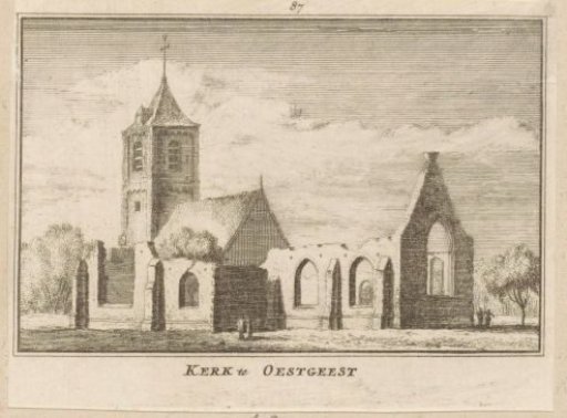 View of the ruins of the church in Oegstgeest