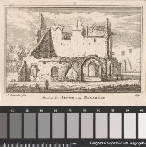 View of the ruins of the abbey in Rijnsburg, 1630