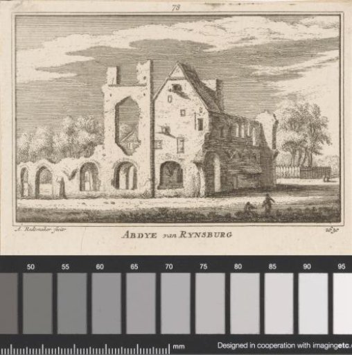 View of the ruins of the abbey in Rijnsburg, 1630