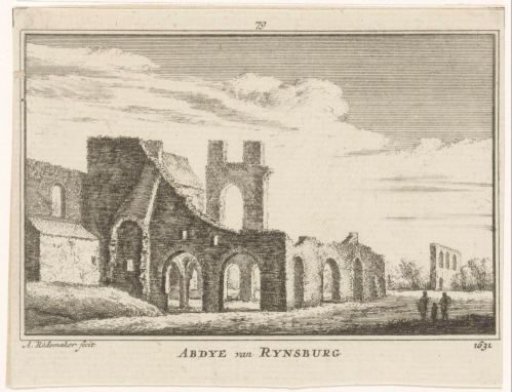 View of the ruins of the abbey in Rijnsburg, 1631