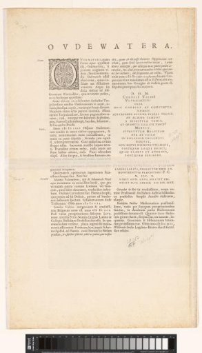 Sheet with plan of Oudewater and view of Castle Woerden