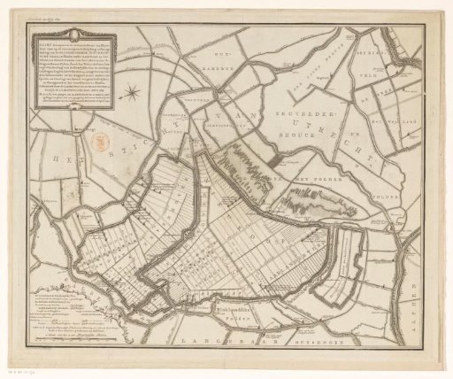 Map with a concept for the embankment and reclamation of the Nieuwkoopse Plassen