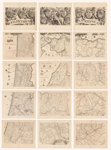Map of the Hoogheemraadschap of Rijnland, consisting of fifteen parts