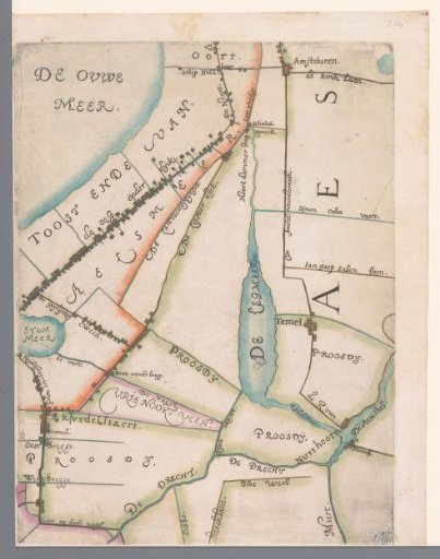 Part of a Map of the Rijnland Water Board, with Amstelveen and Schiphol