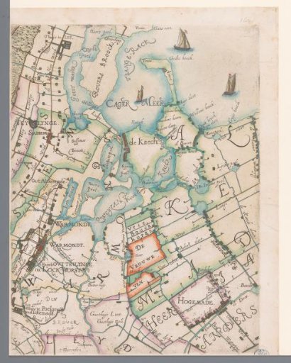 Part of a Map of the Rijnland Water Board, with Warmond and the Kaag