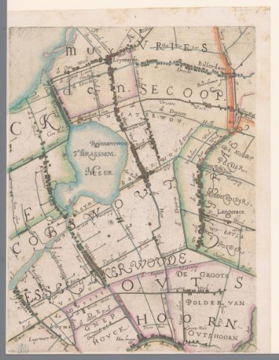Part of a Map of the Rijnland Water Board, with Leimuiden and the Braassemermeer