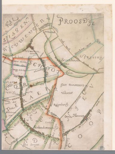 Part of a map of the Hoogheemraadschap of Rijnland, with Nieuwveen and Nieuwkoop