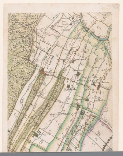 Part of a map of the Hoogheemraadschap of Rijnland, with Wassenaar and surroundings