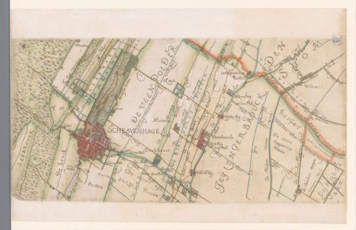 Part of a map of the Hoogheemraadschap of Rijnland, with The Hague and surroundings