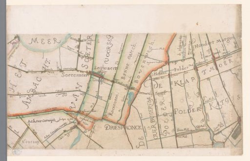 Part of a map of the Hoogheemraadschap of Rijnland, with Zoetermeer and surroundings