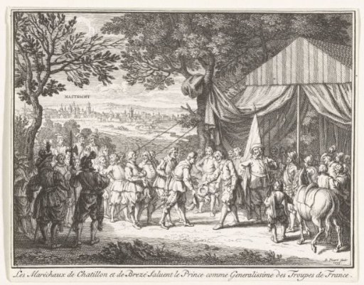 Field marshals de Chatellon and de Breze greet Prince Frederick Henry, 1632