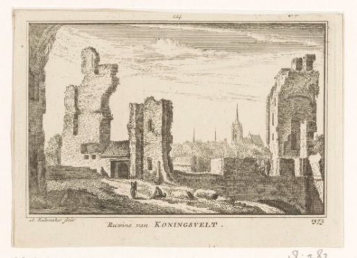 View of the ruins of the Koningsveld monastery, 1573