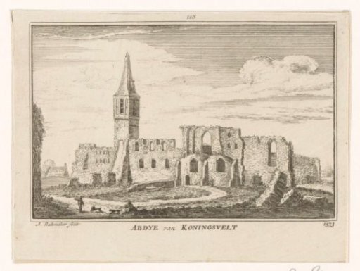View of the ruins of the Koningsveld monastery, 1573