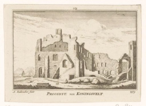 View of the ruined provost's house of the Koningsveld monastery, 1573