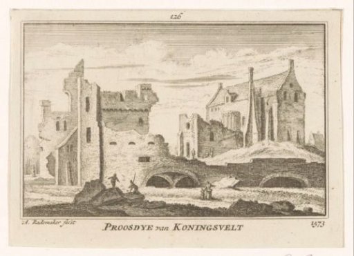 View of the ruined provost's house of the Koningsveld monastery, 1573