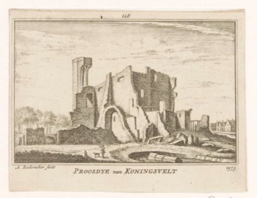 View of the ruined provost's house of the Koningsveld monastery, 1573